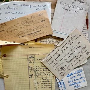 20 Piece Antique & Vintage Handwriting Ephemera in Vintage Envelope